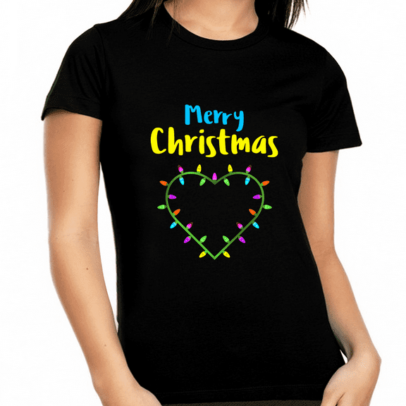 Cute Heart Cute Plus Size Christmas Shirts for Women Plus Size Christmas Clothes for Women Plus Size Shirt