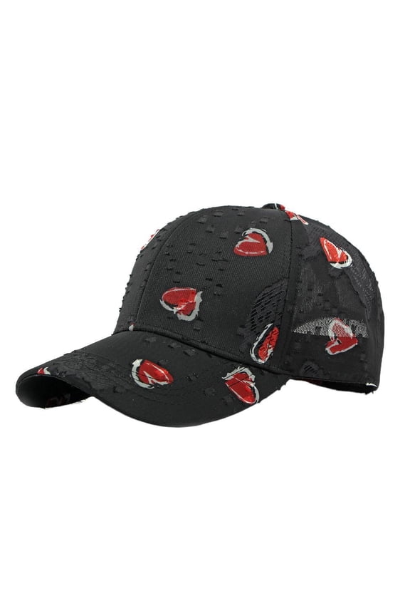 Cute Heart Hat for Women, Hard Brim Baseball Cap, Summer Breathable Outdoor Sun Protection Visor Hat, Sun Hat, Duckbill Cap, Trendy
