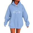 thumbnail image 1 of Cute Heart Hoodies for Women Plus Size Fleece Pullover Drawstring Oversized Sweatshirts Teen Girls Casual Loose Fit Long Sleeve Tops Fall Winter Fashion Sweaters Outfits with Pocket, 1 of 6