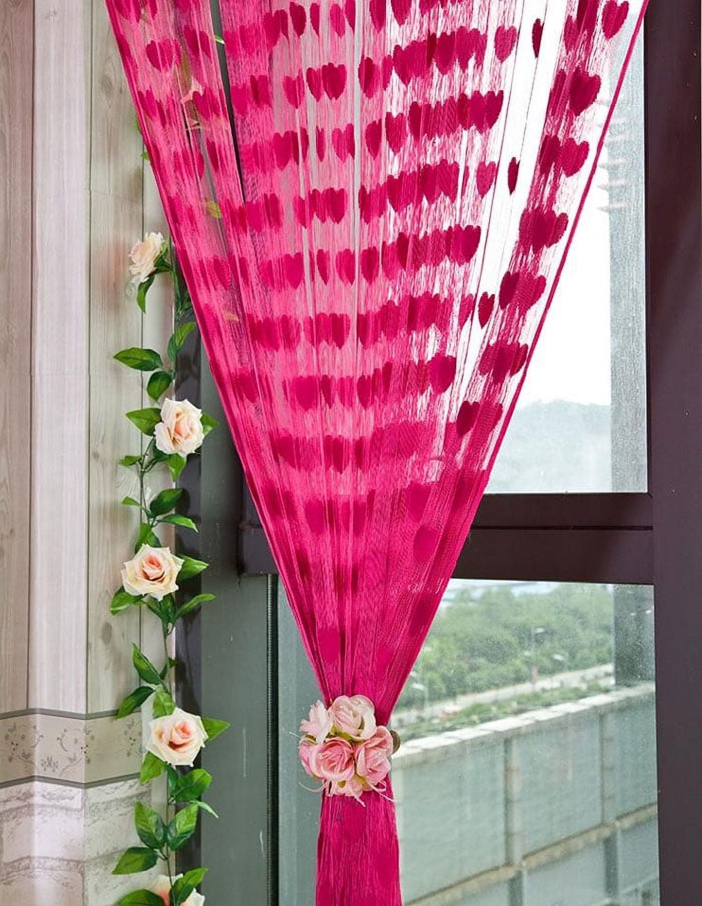 Cute Heart Line Tassel String Door Curtain Window Room Curtain Valance