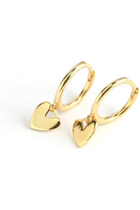 Cute Heart Love Dangle Drop Cartilage Small Huggie Hoop Earrings For Women Girls Minimalist S925 Sterling Silver Charm Dangling Cuff Sleeper Hoops Dainty Hypoallergenic Jewelry Gifts for Her