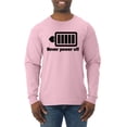 thumbnail image 1 of Cute Heart Never Power off Love Couple Gift Valentine's Day Mens Long Sleeve Shirt, Light Pink, 2XL, 1 of 3