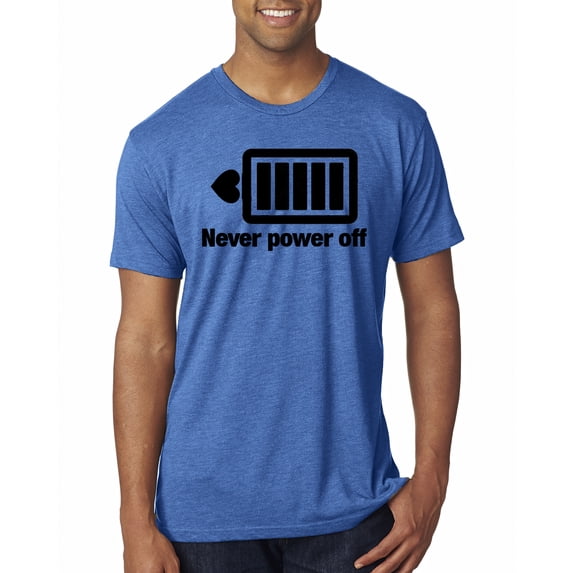 Cute Heart Never Power off Love Couple Gift Valentine's Day Mens Premium Tri Blend T-Shirt, Vintage Royal, Medium