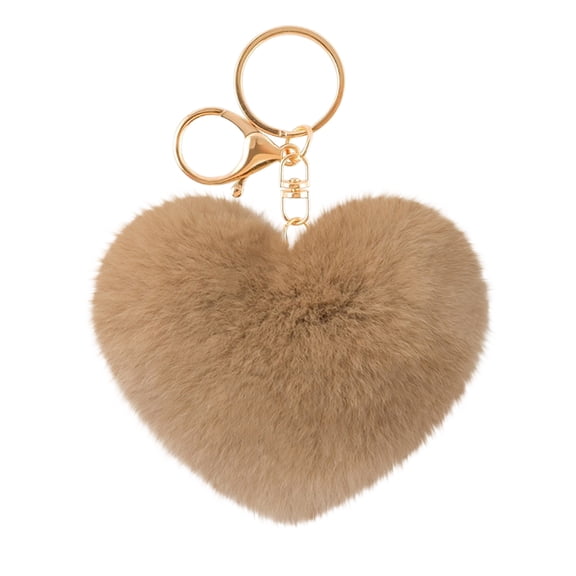 Cute Heart Pom Pendant Keyring Backpack Key Ring for Women Girls Handbag Decorations Car Pendant Type 7