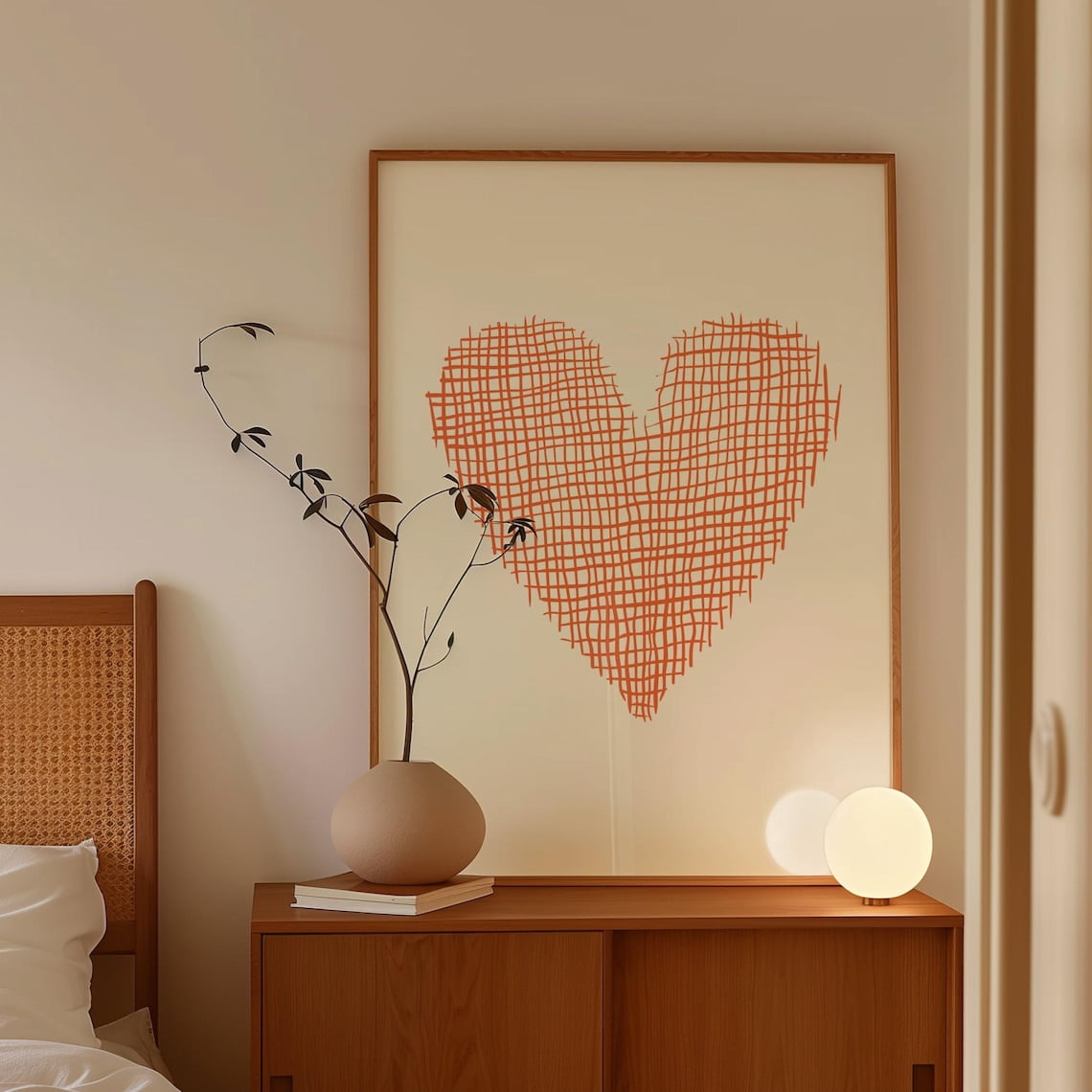 Cute Heart Print • Self Love Bedroom Wall Decor • Cute Apartment Wall ...