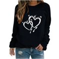 thumbnail image 1 of Cute Heart Pullover Shirts for Valentines Casual Long Sleeve Crewneck Sweatshirts Gift Holiday Tops, 1 of 3