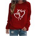 thumbnail image 1 of Cute Heart Pullover Shirts for Valentines Casual Long Sleeve Crewneck Sweatshirts Gift Holiday Tops, 1 of 3