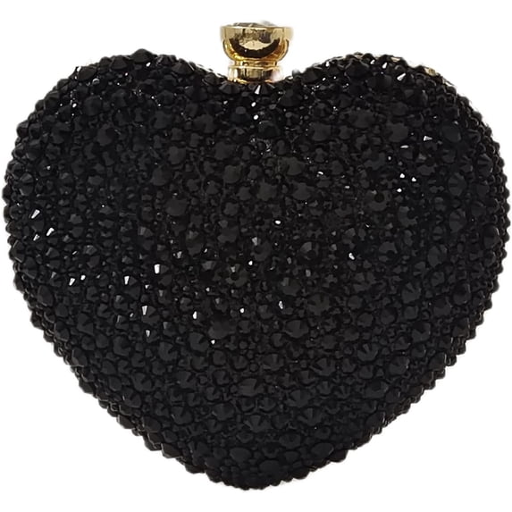 Cute Heart Shape Clutch Purse Mini Love Heart Rhinestone Wedding Handbag Party Women Purse