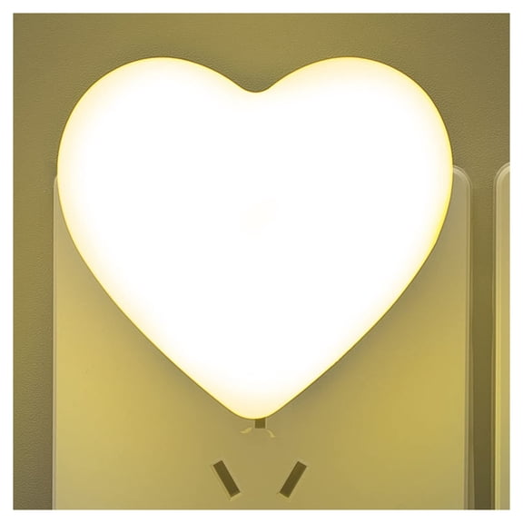 bright Cute Heart-Shaped Night Light for Nursery - Auto Dusk to Dawn Sensor, Soft Warm White Glow - Perfect for Bedroom
