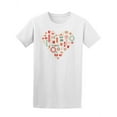 thumbnail image 1 of Cute Heart With Candies T-Shirt Women -Image by Shutterstock, Female XX-Large, 1 of 2