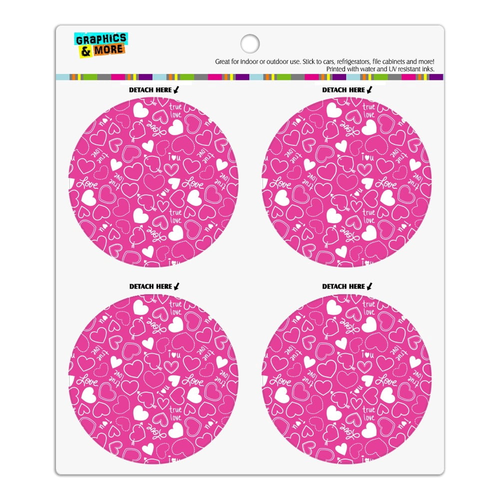 Cute Hearts Love Pattern on Pink Refrigerator Fridge Locker Vinyl ...