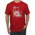thumbnail image 1 of Cute Hearts and Flowers Blessed Inspirational/Christian Men's Graphic T-Shirt, Red, 4XL, 1 of 3