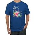 thumbnail image 1 of Cute Hearts and Flowers Blessed Inspirational/Christian Men's Graphic T-Shirt, Royal, Small, 1 of 3
