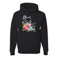 thumbnail image 1 of Cute Hearts and Flowers Blessed Inspirational/Christian Unisex Graphic Hoodie Sweatshirt, Black, Small, 1 of 3