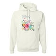 thumbnail image 1 of Cute Hearts and Flowers Blessed Inspirational/Christian Unisex Graphic Hoodie Sweatshirt, White, Medium, 1 of 3
