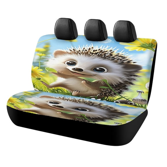Cute Hedgehog Garden Car Rear Seat Cover Accessories Universal Fit Car Seat Covers Durable