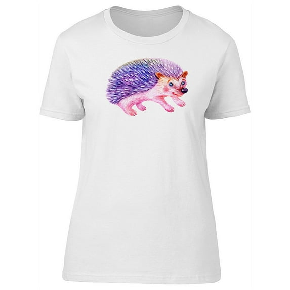Cute Hedgehog In Watercolor T-Shirt Women -Image by Shutterstock, Female Medium