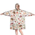 thumbnail image 1 of Cute Hedgehog and Mushroom Wearable Oversized Blanket,Wearable Blanket Hoodie for Adults,Cozy Hooded Blankets with Super Pockets,Super Warm Fuzzy Pullover for Women & Men, 1 of 6