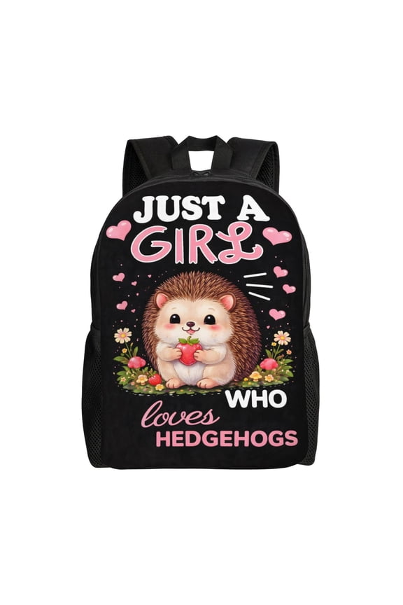 Cute Hedgehog Pattern Backpack Large Capacity Laptop Bag for Men and Women