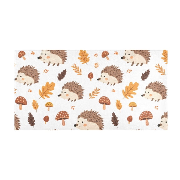 Cute Hedgehog Pattern Bath Mat 39x20 Inch Soft Absorbent Non-Slip Plush Bathroom Rug for Floor
