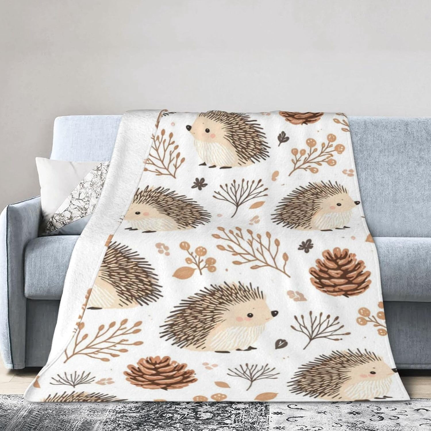 Cute Hedgehog Pattern Blanket for Couch Bed Sofa - Walmart.com
