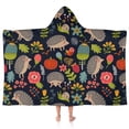 thumbnail image 1 of Cute Hedgehog Pattern with Pioneer Flower Hooded Bath Towel，50"x30" for Ages 3 To 12 Kids, Quick Dry Lightweight Soft Microfiber Hood Beach Towel Cover Up for Kids, 1 of 7