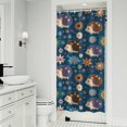thumbnail image 1 of Cute Hedgehog Pattern with Pioneer Flower Shower Curtain 36"x72" ,Bathroom Decorative Shower Curtains Set with 12 Hooks,Modern Waterproof Washable Shower Curtain, 1 of 6
