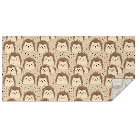 Cute Hedgehog Pattern Rectangle Tablecloth 60"x120",Waterproof Polyester Rectangle Table Cloth, Wipeable Spillproof Polyester Tablecloth for Dining, Camping, Indoor and Outdoor