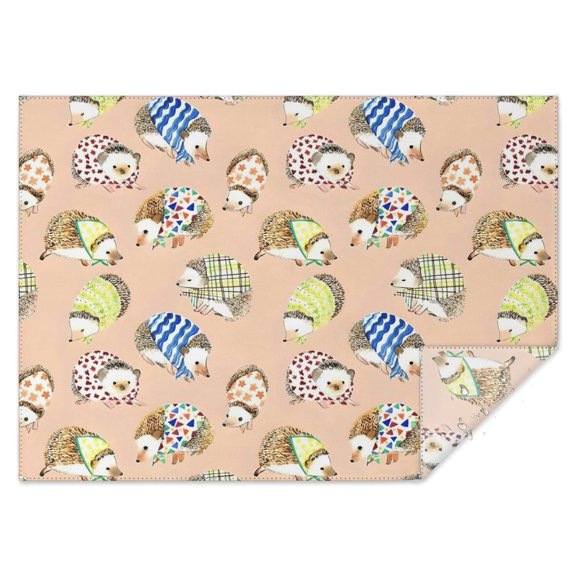 Cute Hedgehog Pattern Rectangle Tablecloth 60"x84",Waterproof Polyester Rectangle Table Cloth, Wipeable Spillproof Polyester Tablecloth for Dining, Camping, Indoor and Outdoor