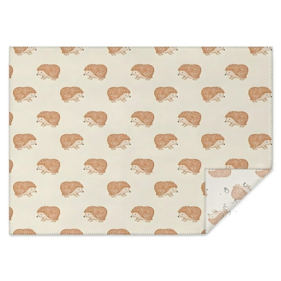 Cute Hedgehog Pattern Rectangle Tablecloth 60"x84",Waterproof Polyester Rectangle Table Cloth, Wipeable Spillproof Polyester Tablecloth for Dining, Camping, Indoor and Outdoor