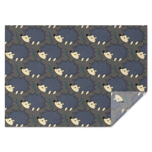 Cute Hedgehog Pattern Rectangle Tablecloth 60"x84",Waterproof Polyester Rectangle Table Cloth, Wipeable Spillproof Polyester Tablecloth for Dining, Camping, Indoor and Outdoor