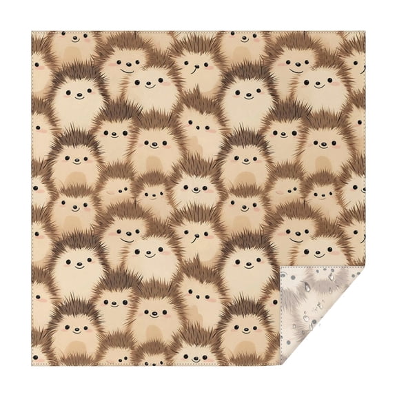 Cute Hedgehog Pattern Square Tablecloth,Waterproof Square Table Cover,Wipeable Spillproof Washable Table Cover for Home Kitchen Party Decor 42"X42"(107x107cm)