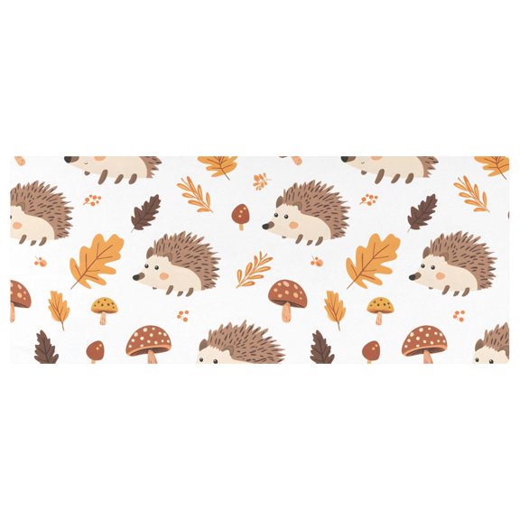 Cute Hedgehog Pattern Stretch Fitted Tablecloth 2.5x6ft Elastic Wrinkle Resistant Cover
