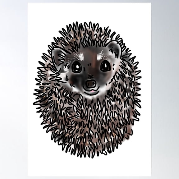 Cute Hedgehog Poster Wall Art, Modern Wall Decor For Living Room Bedroom, 8x12 UNFRAMED