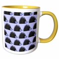 thumbnail image 1 of 3drose, Cute Hedgehog Print Blue, 15oz Two-tone Yellow Mug, 1 of 6