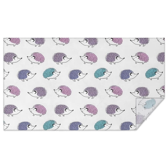 Cute Hedgehog Rectangle Tablecloth 60"x102",Waterproof Polyester Rectangle Table Cloth, Wipeable Spillproof Polyester Tablecloth for Dining, Camping, Indoor and Outdoor