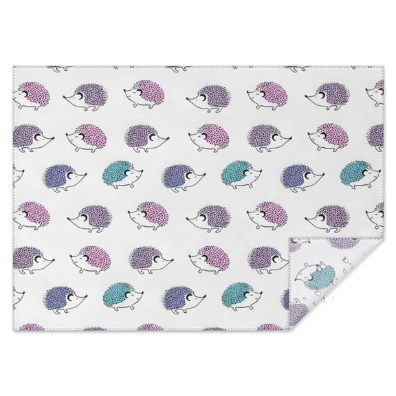 Cute Hedgehog Rectangle Tablecloth 60"x84",Waterproof Polyester Rectangle Table Cloth, Wipeable Spillproof Polyester Tablecloth for Dining, Camping, Indoor and Outdoor