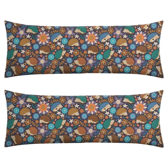 Cute Hedgehog Sky Night Aesthetic Pillow Cover 20x54 - Machine Washable Full Body Support with Invisible Zipper