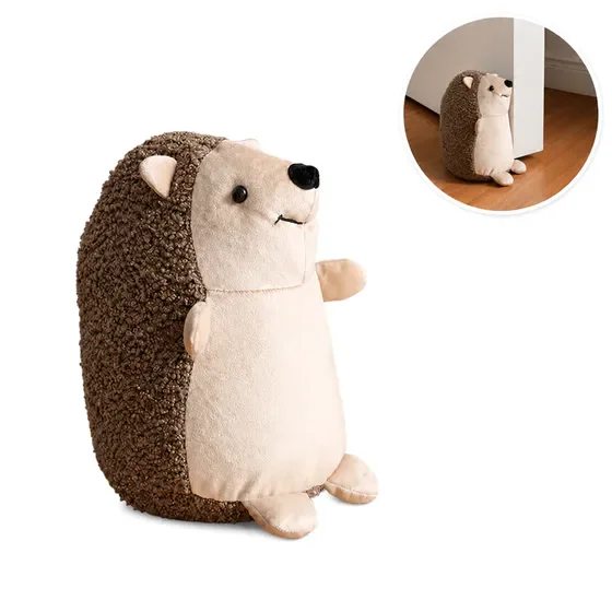 Cute Hedgehog Weighted Door Stop, Decorative Stuffed Animal Doorstop, Soft Fabric Anti-Slip Floor Door Stops, Windproof Safety Door Stopper for Home Office Interior Door Floor Decor