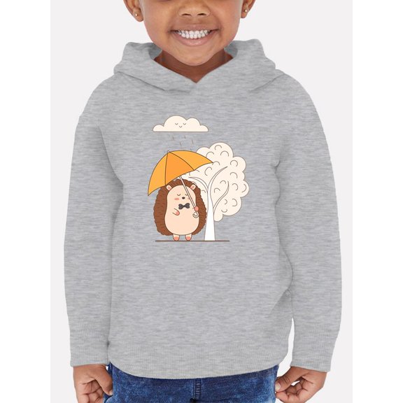 Cute Hedgehog With Umbrella Hoodie Toddler -Image by Shutterstock, 2 Toddler