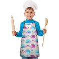 thumbnail image 1 of Cute Hedgehog and Flowers Kids Aprons for Girls and Boys,Adjustable Neck Strap Toddler Aprons for Kids Cooking Baking, 1 of 6