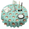 thumbnail image 1 of Cute Hedgehog and Love Round Tablecloth 60"x60",Wrinkle Wipeable Table Cloth for Kitchen Dining Room Picnic Patio Party, 1 of 6