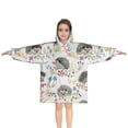 thumbnail image 1 of Cute Hedgehog and Mushroom Blanket Hoodies for Kids 6-13YR Oversize Wearable Blanket Hoodies for Boys Girls Teens, 1 of 7
