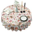 thumbnail image 1 of Cute Hedgehog and Mushroom Round Tablecloth 60"x60",Wrinkle Wipeable Table Cloth for Kitchen Dining Room Picnic Patio Party, 1 of 6
