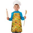 thumbnail image 1 of Cute Hedgehogs Animals Pattern Kids Aprons for Girls and Boys,Adjustable Neck Strap Toddler Aprons for Kids Cooking Baking, 1 of 6