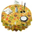 thumbnail image 1 of Cute Hedgehogs Animals Pattern Round Tablecloth 60"x60",Wrinkle Wipeable Table Cloth for Kitchen Dining Room Picnic Patio Party, 1 of 6