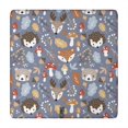 thumbnail image 1 of Cute Hedgehogs and Forest Animals Pattern Square Fitted Tablecloth with Elastic Edge,Square Table Cover,Washable Elastic Table Cover for Home Kitchen Party Decor 34"x34", 1 of 6