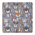 thumbnail image 1 of Cute Hedgehogs and Forest Animals Pattern Square Fitted Tablecloth with Elastic Edge,Square Table Cover,Washable Elastic Table Cover for Home Kitchen Party Decor 36"x36", 1 of 6