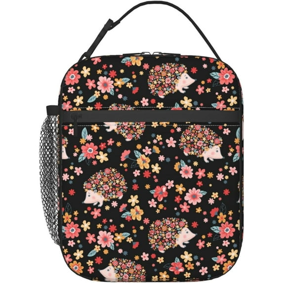 Cute Hedgehogs Lunch Bag For Women Men Insulated Lunch Box Portable Lunch Tote Bag,Reusable Leakproof Thermal Cooler Sack Food Handbags Case High Capacity For Work School Travel Picnic