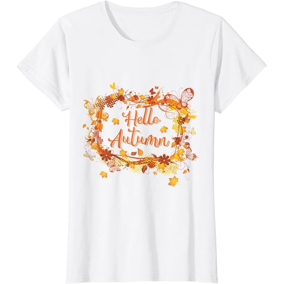 Cute Hello Autumn Season Thanksgiving and Fall Color Lovers T-Shirt
